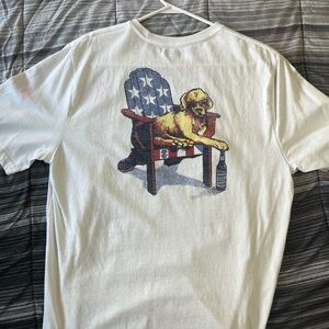 White Graphic T-Shirt with 4th of July Dog Print